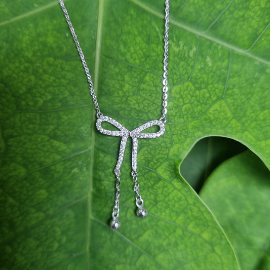 Sterling Silver Bow Tassel Pendant
