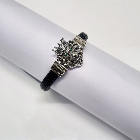 Lion Motif Silver Bracelet