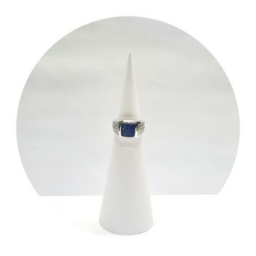 Sterling Silver Lazward Stone Squared Mist Ring for Men
