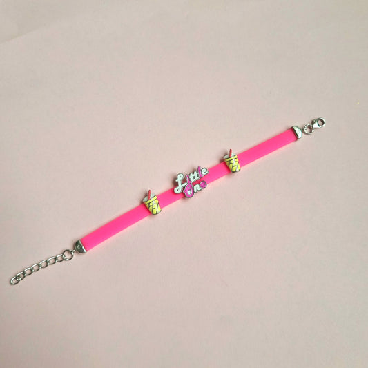 Charming Sterling Silver Pink Bracelet