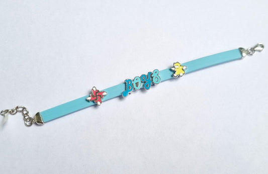 Sterling Silver Blue Boy Band Bracelet
