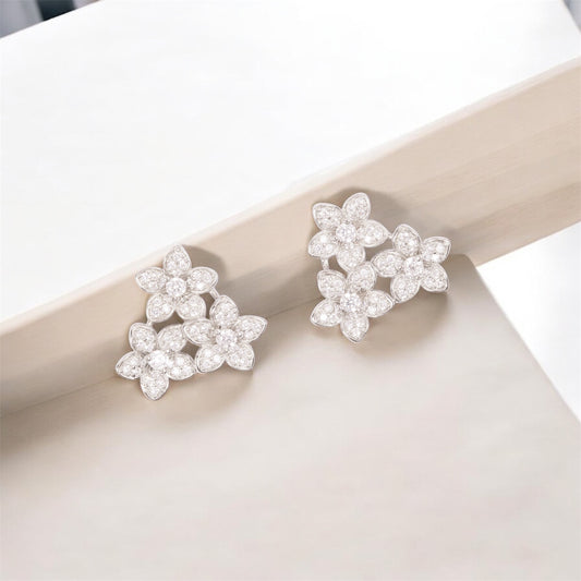 Triple Blossom Zirconia Studs