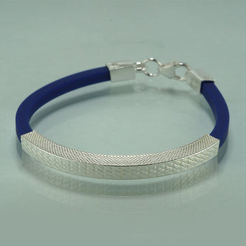 Blue Belt with Silver Designed Dial