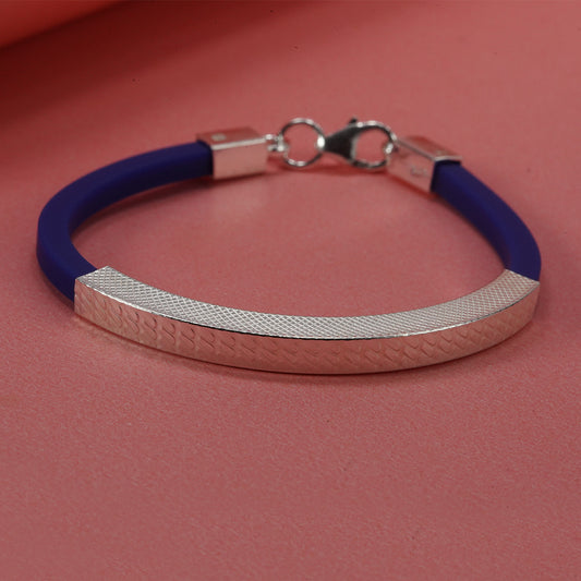 Blue Belt with Silver Designed Dial