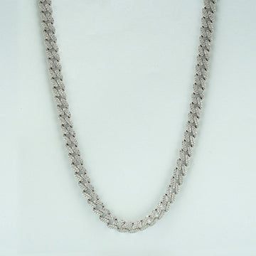 Silver Cuban Chain with Zircon Shine