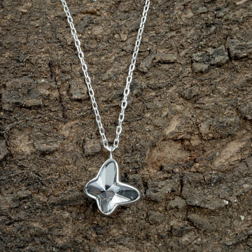 92.5% BIS Hallmarked Silver White Crystal Butterfly Pendant