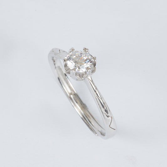 Timeless Carved Solitaire Ring