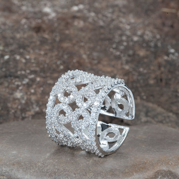 Silver Sculpted S-Shape Fashion Ring