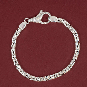 Sterling Silver Byzantine Square-Link Men’s Bracelet
