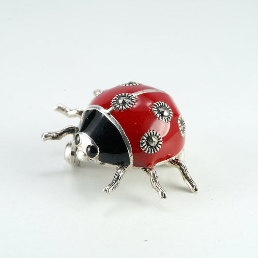 Silver Beetle Brooch – Bold & Artistic