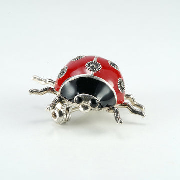 Silver Beetle Brooch – Bold & Artistic