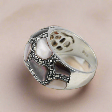 Mother of Pearl Silver Ring