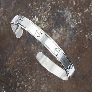 Sterling Silver Designer Knail Cuff Bracelet (Men’s)