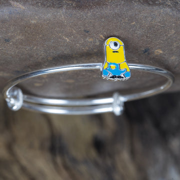 STERLING SILVER HALLMARKED MINION WITH YELLOW AND BLUE ENAMELED KIDS KADA