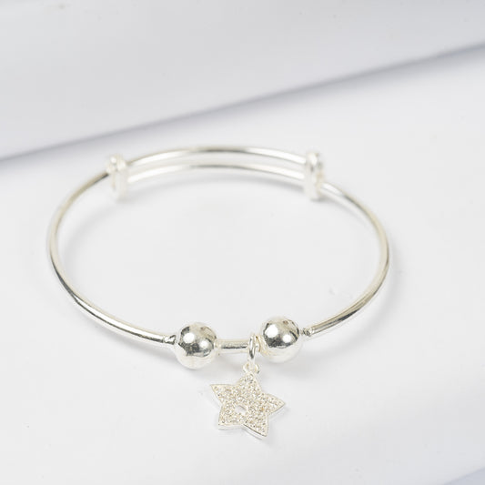 Sterling Silver Star Kids Kada
