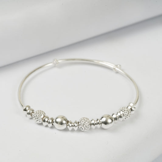 Sterling Silver Baby Kada with Designer Balls