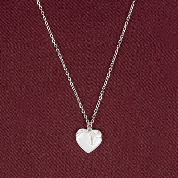 Sterling Silver Chain with Mother of Pearl Heart Pendant