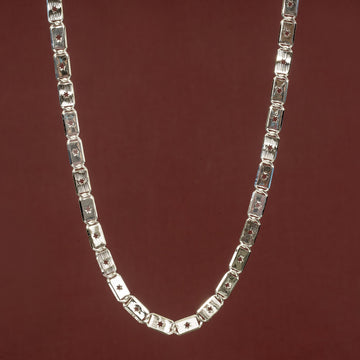 Sterling Silver Brick Star Chain (Unisex)