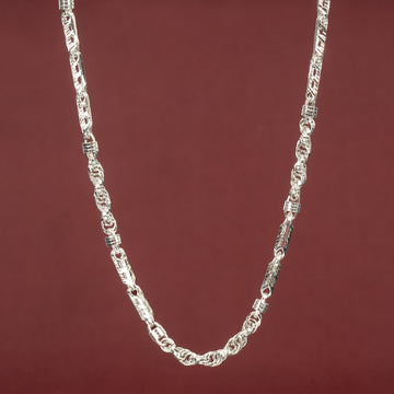 STERLING SILVER HALLMARKED MEN'S DAZZLING CONNECTED CHAIN