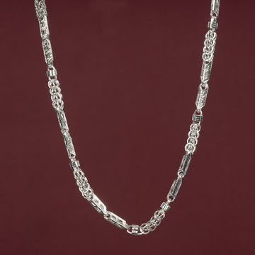 STERLING SILVER HALLMARKED INDO-ITALIAN FUSION MEN CHAIN
