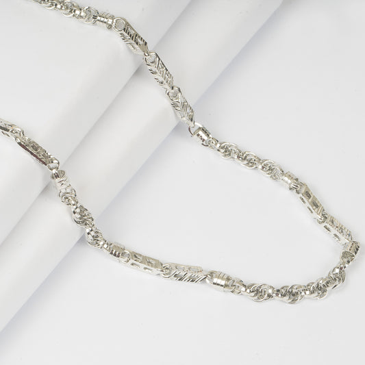 STERLING SILVER HALLMARKED MEN'S DAZZLING CONNECTED CHAIN