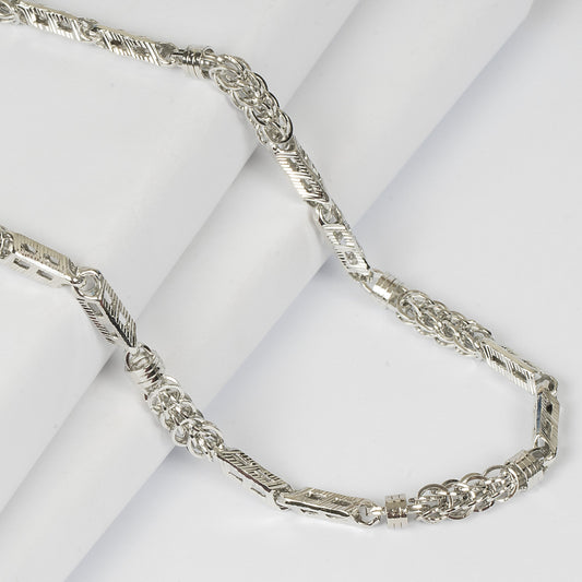 STERLING SILVER HALLMARKED INDO-ITALIAN FUSION MEN CHAIN