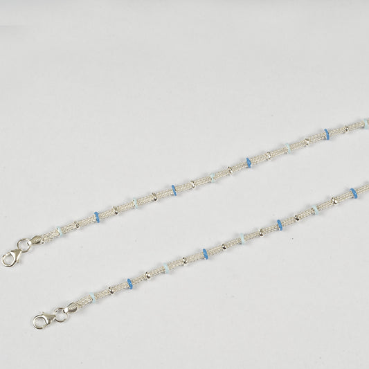 STYLISH PERSIAN BLUE AND SKY BLUE ENAMELED ANKLET