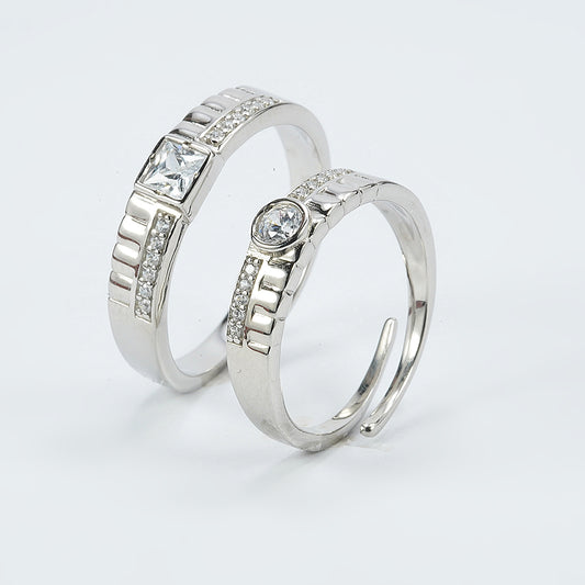 Silver Timeless Couple Band Set