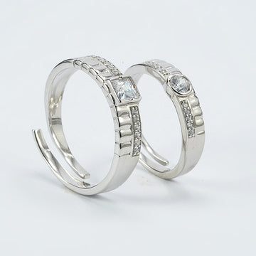Silver Timeless Couple Band Set