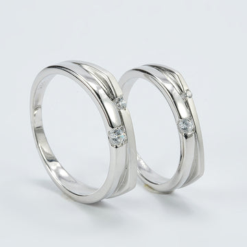 Silver Double Ring Love Band