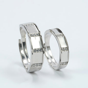 Silver Zirconia Forever Couple Band