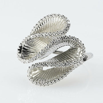 Silver Zircon Coral Ring
