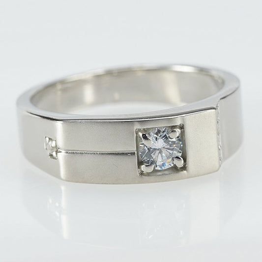 Silver Zirconia Solitaire Ring for Men
