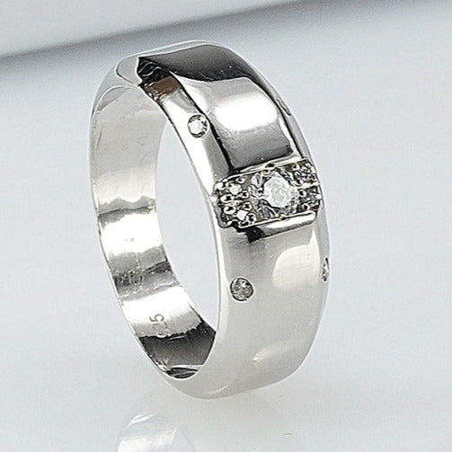 Zirconium Glowing Wedding Band Lumo In Zing UV Glow Stainless