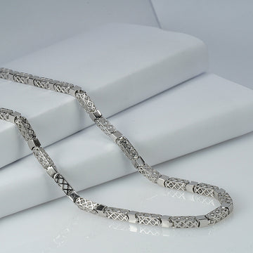 Silver CNC-Cut Italian Finish Chain for Him