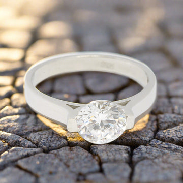 Sterling Silver Single Solitaire Ring