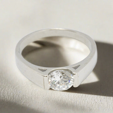 Classic Silver Solitaire Ring