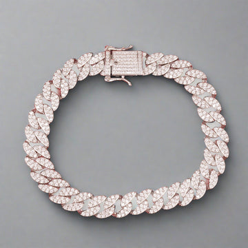 Sterling Silver Aglow Zirconia Men’s Bracelet