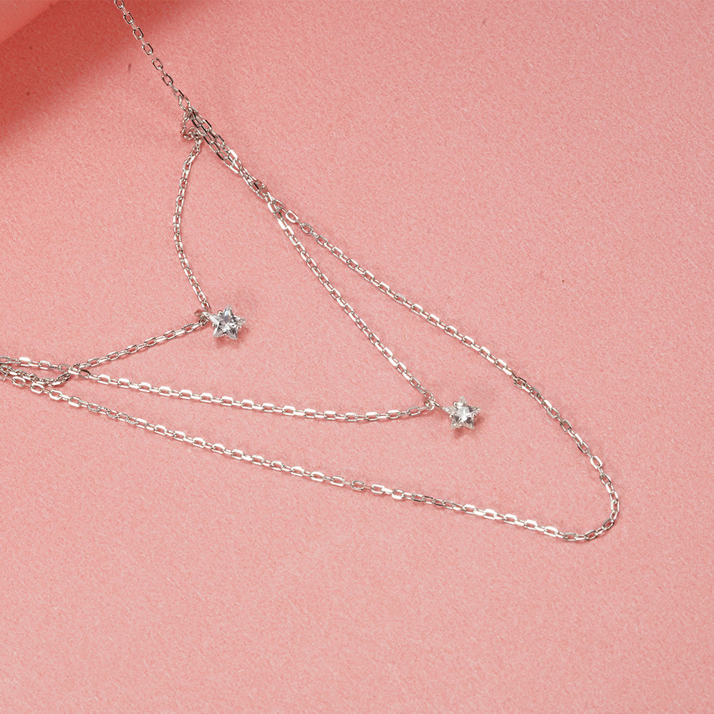 Silver Three-layer necklace set