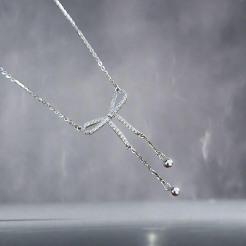 Sterling Silver Bow Tassel Pendant