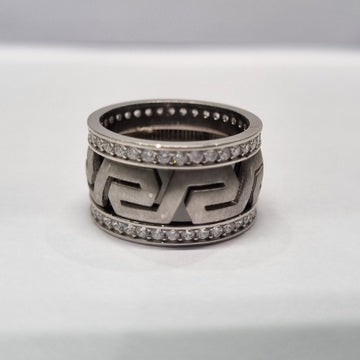 STERLING SILVER HALLMARKED VINTAGE EUROPEAN STYLE RING WITH ZIRCON