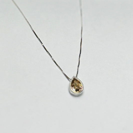 Sterling silver brown Swarovski  drop pendant chain