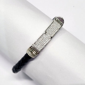 Sterling Silver Bold zircon studded Bracelet for Men