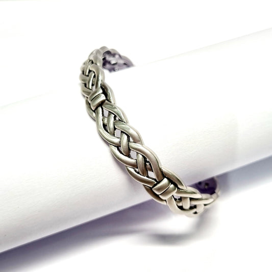 Sterling silver twisted braid design men’s kada