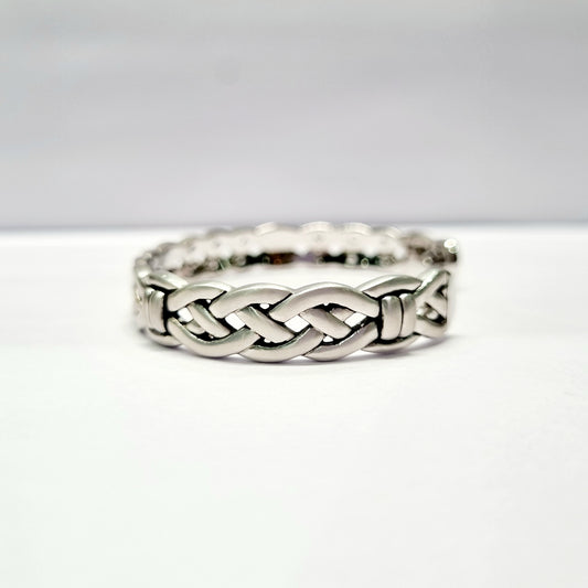 Sterling silver twisted braid design men’s kada