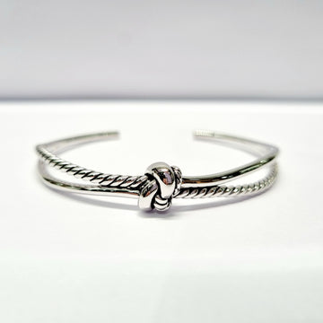 Sterling silver knotted cuff bracelet for women’s