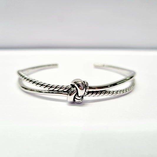 Sterling silver knotted cuff bracelet for women’s