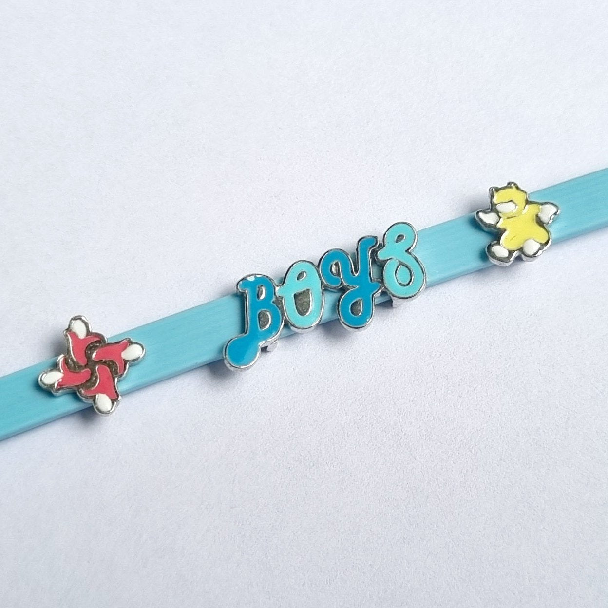 STERLING SILVER BLUE BOY BAND BRACELET FOR KIDS