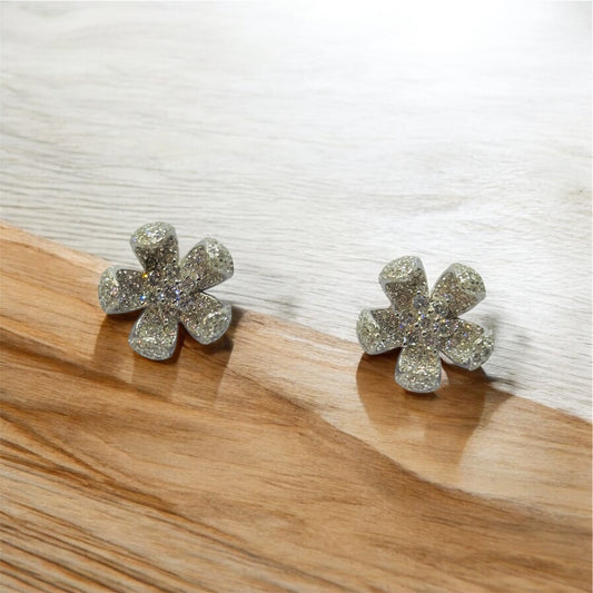 STERLING SILVER HALLMARKED EXQUISITE ZIRCON FLOWER PENDENT EARINGS WITH CHAIN