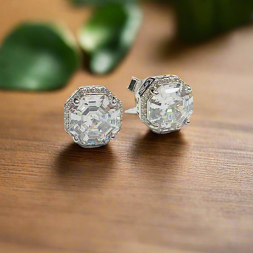 STERLING SILVER SOLITAIRE LOVELY PAIR OF ZIRCON STUDS